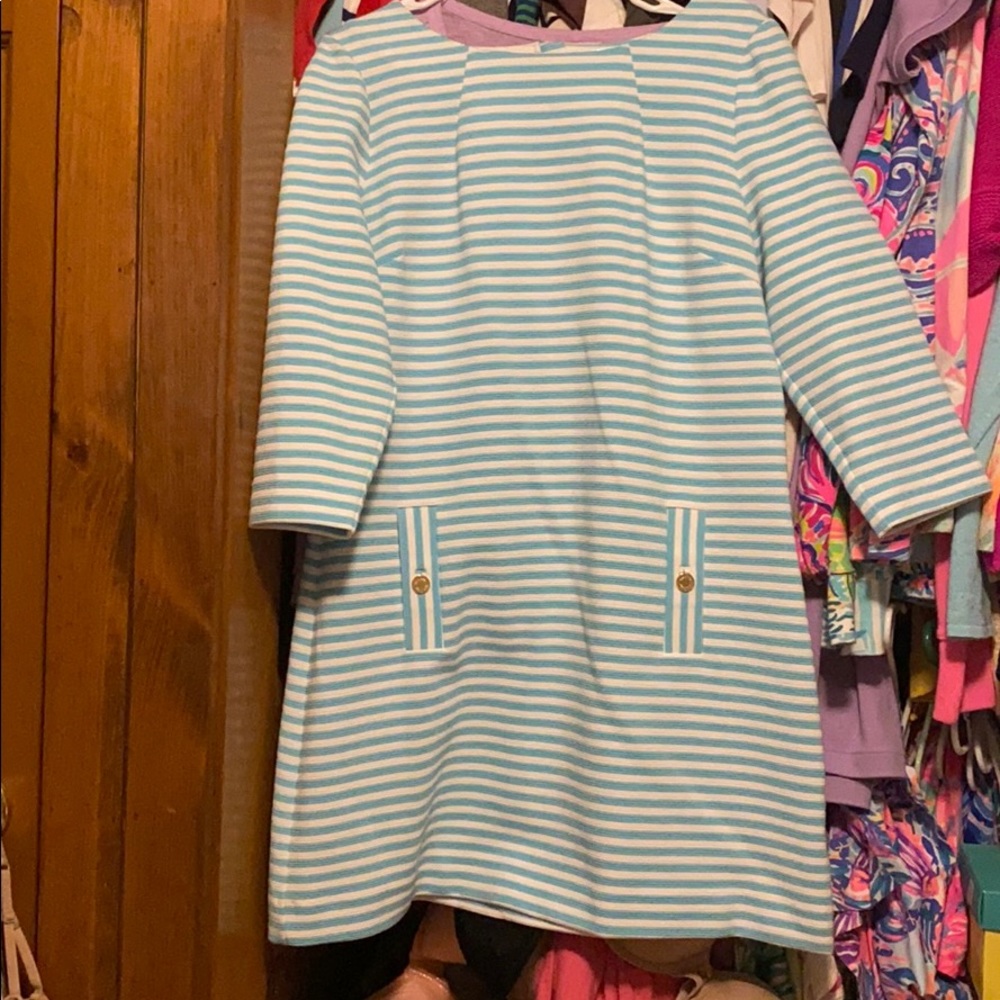 Lily Pulitzer white blue striped dress